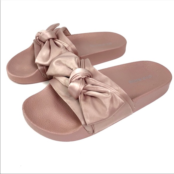 Steve Madden Shoes - Steve Madden Pink Bow Slides Sandals